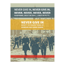 Winston Churchill-citat - Aldrig Ge in