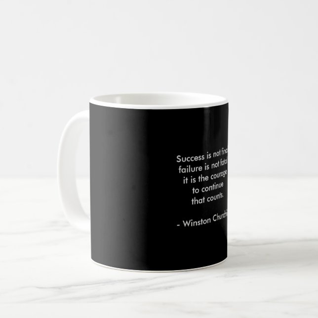 Winston Churchill Citat; Framgång Kaffemugg (Framsida vänster)