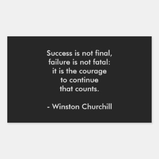Winston Churchill Citat; Framgång Rektangulärt Klistermärke