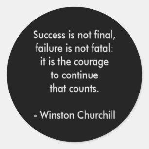 Winston Churchill Citat; Framgång Runt Klistermärke