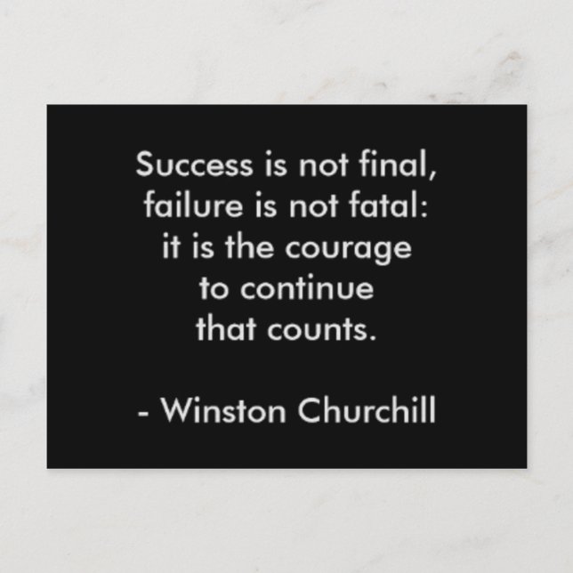 Winston Churchill-citat; Framgång Vykort (Framsida)