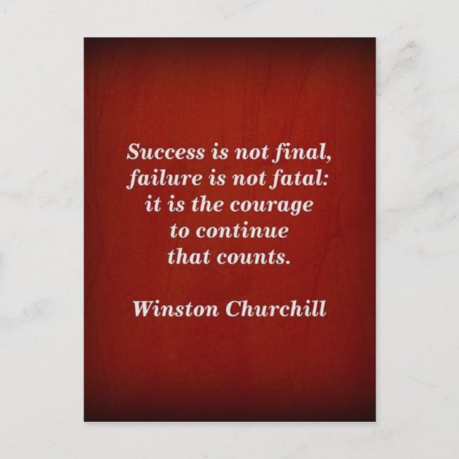 Winston Churchill Citat; Framgång Vykort (Framsida)