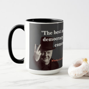 Winston Churchill-citat om demokrati Mugg