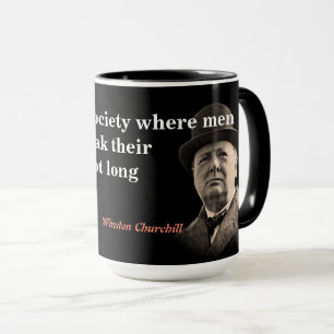 Winston Churchill-citat på fritt Tal Mugg