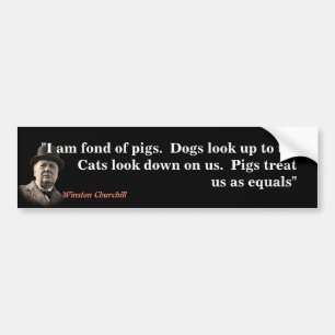 Winston Churchill-citat på Grisar Bildekal