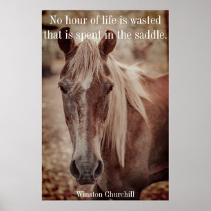 Winston Churchill-citat på konst av hästmugglen Poster