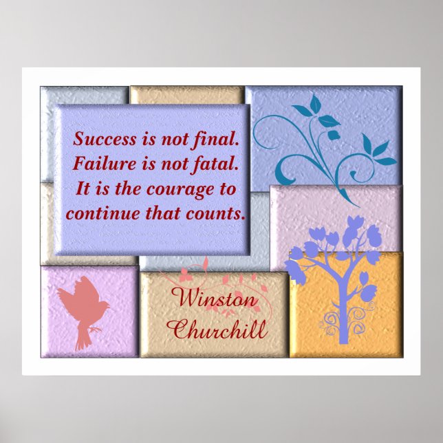 Winston Churchill-citat -poster Poster (Framsidan)