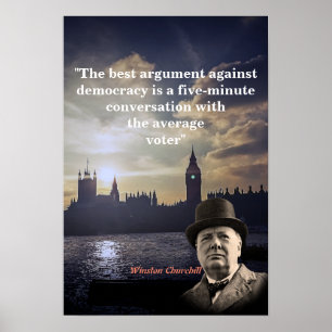 Winston Churchill-citatet om demokrati Poster