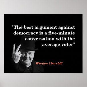 Winston Churchill-citatet om demokrati Poster