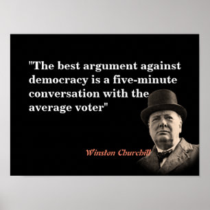 Winston Churchill-citatet om demokrati Poster