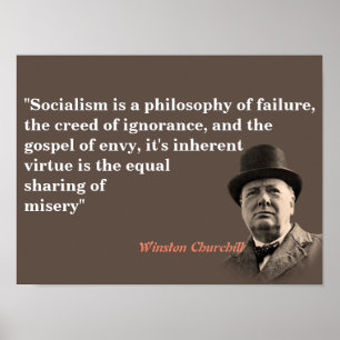 Winston Churchill-citatet om socialism Poster