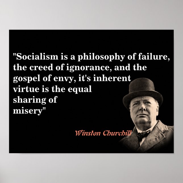 Winston Churchill-citatet om socialism Poster (Framsidan)