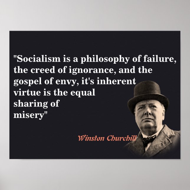 Winston Churchill-citatet om socialism Poster (Framsidan)