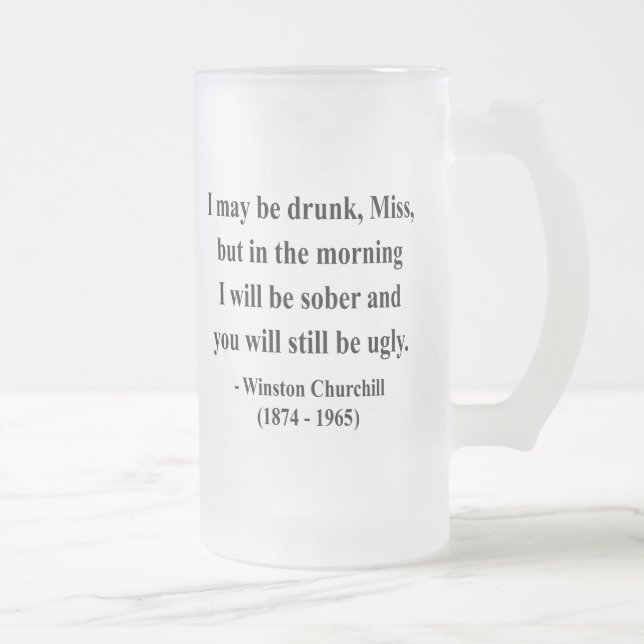 Winston Churchill citationstecken 2a Frostat Ölglas (Höger)