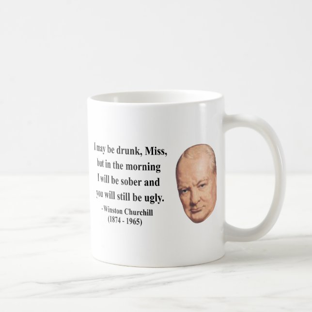 Winston Churchill citationstecken 2b Kaffemugg (Höger)