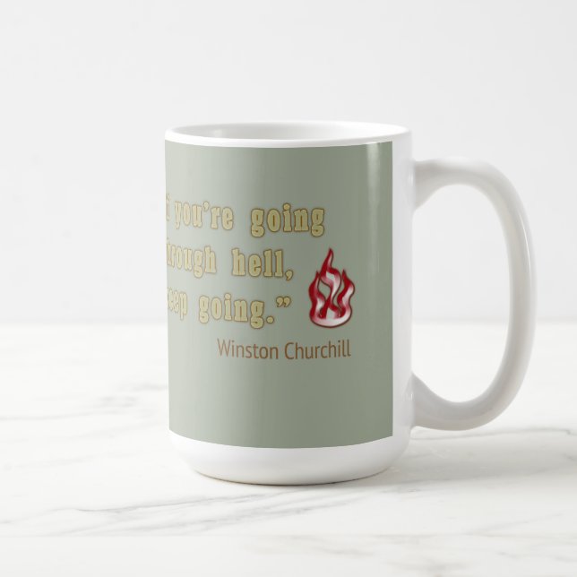 Winston Churchill citationstecken Kaffemugg (Höger)