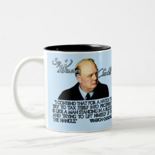 Winston Churchill citationstecken på skatt Två-Tonad Mugg
