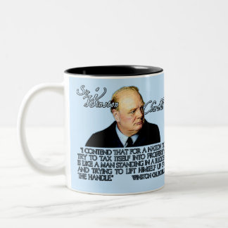 Winston Churchill citationstecken på skatt Två-Tonad Mugg