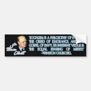 Winston Churchill citationstecken på Socialism Bildekal