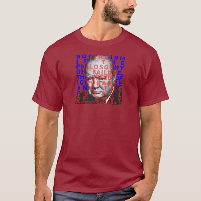 Winston Churchill citationsteckenskjortor Tee (Framsida)