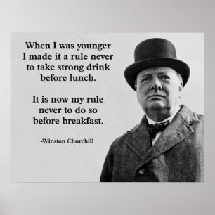 Winston Churchill dricka Poster