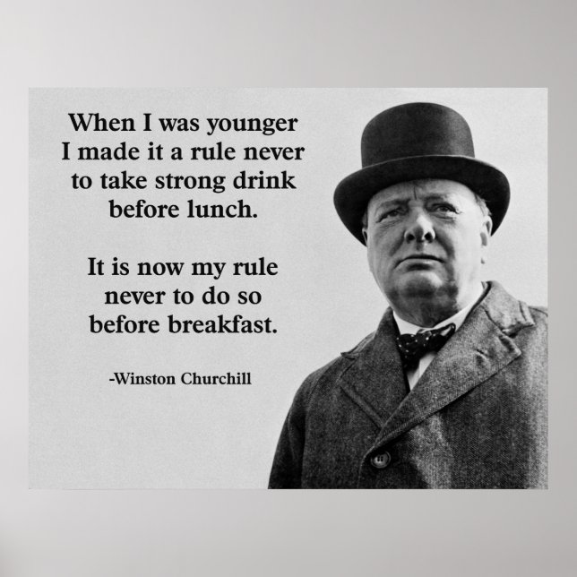 Winston Churchill Drinking Poster (Framsidan)
