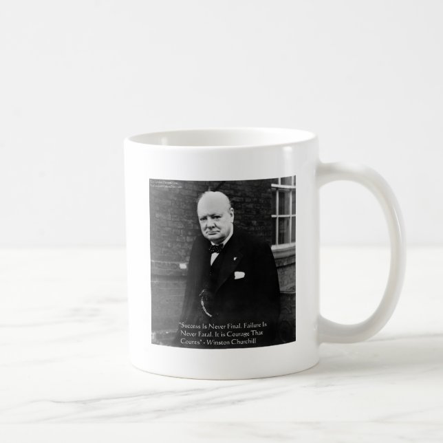 Winston Churchill "Framgång Aldrig Slutlig" Gåvor Kaffemugg (Höger)