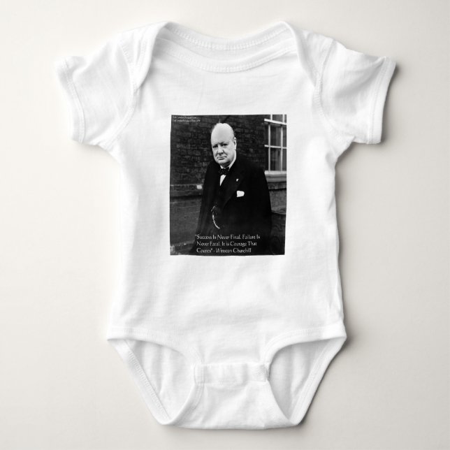 Winston Churchill "Framgång Aldrig Slutlig" Gåvor Tee (Framsida)