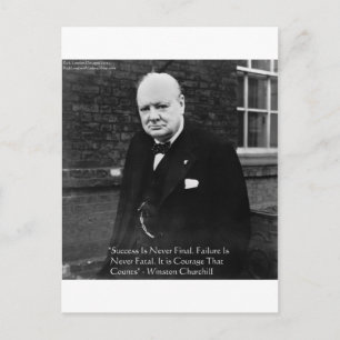 Winston Churchill "Framgång Aldrig Slutlig" Gåvor Vykort
