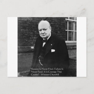 Winston Churchill "Framgång Aldrig Slutlig" Gåvor Vykort