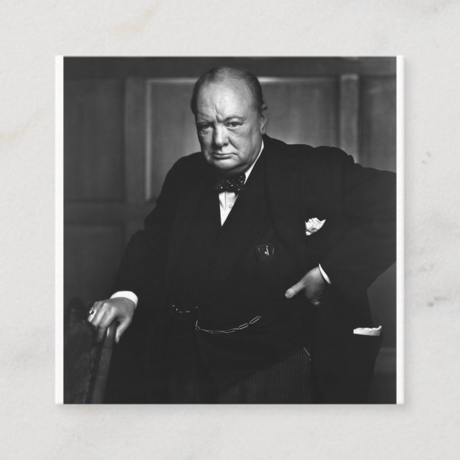 Winston Churchill Fyrkantigt Visitkort (Framsida)