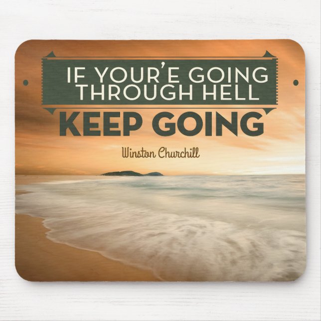 Winston Churchill Inspirational Quote "Behållan är Musmatta (Framsidan)