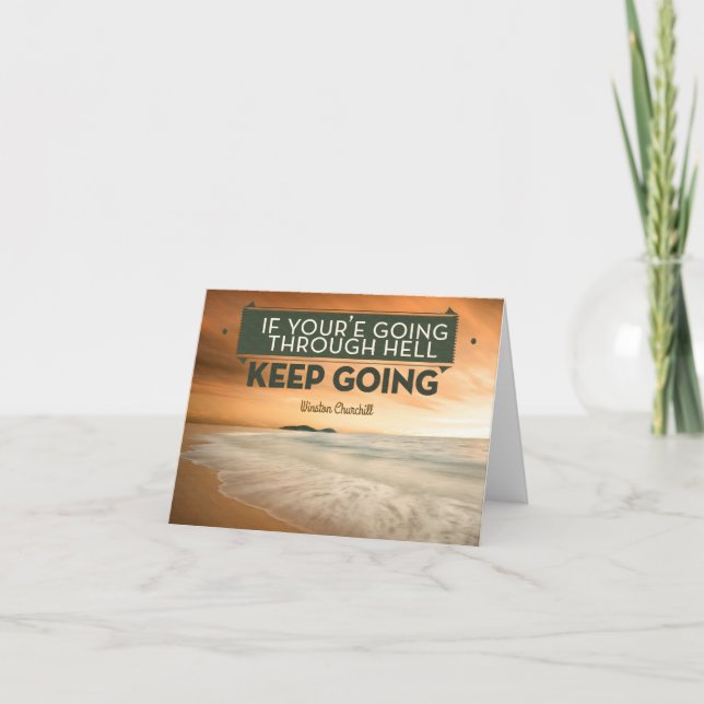 Winston Churchill Inspirational Quote "Behållan är Tack Kort (Framsida)