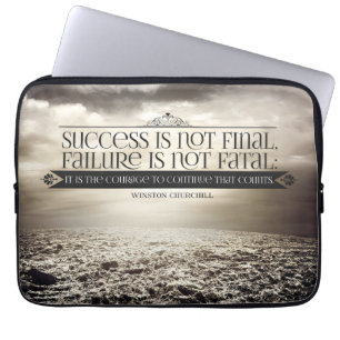 Winston Churchill inspirational Quote "Courage" Laptop Fodral