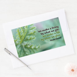 Winston Churchill inspirationcitat "Ett liv" Rektangulärt Klistermärke