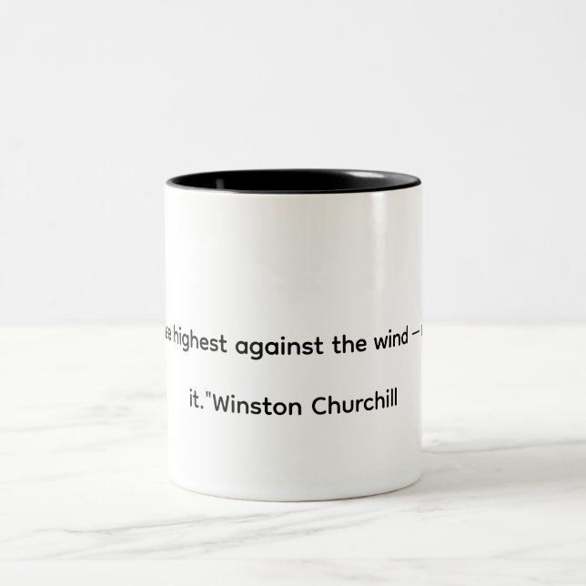 Winston Churchill Inspirerande Citat Mugg – Drakar (Center)