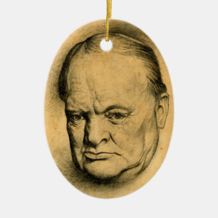Winston Churchill Julgransprydnad Keramik