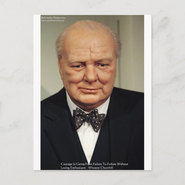 Winston Churchill Misslyckande Visdom Citat Gåvor Vykort (Framsida)