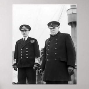 Winston Churchill och Admiral Dudley Pound Poster