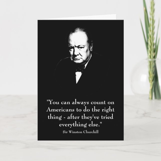 Winston Churchill och Funny Quote Kort (Framsida)