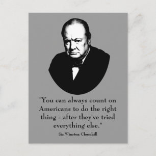 Winston Churchill och Funny Quote Vykort