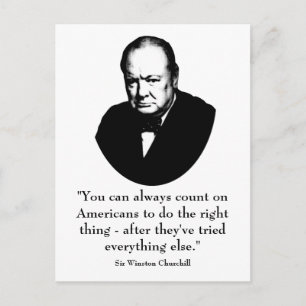 Winston Churchill och Funny Quote Vykort
