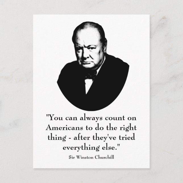 Winston Churchill och Funny Quote Vykort (Framsida)