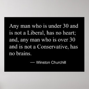 WINSTON CHURCHILL om LIBERALS och KONSERVATIV Poster