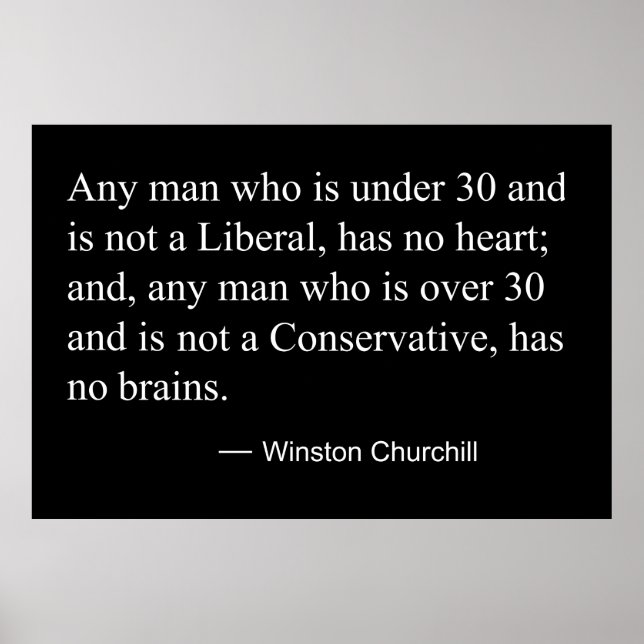 WINSTON CHURCHILL om LIBERALS och KONSERVATIV Poster (Framsidan)