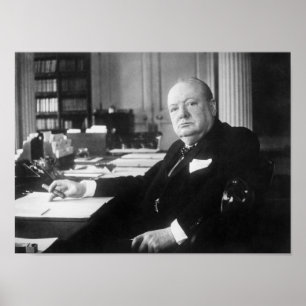 Winston Churchill på Downing Street nummer 10 Poster
