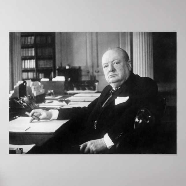 Winston Churchill på Downing Street nummer 10 Poster (Framsidan)