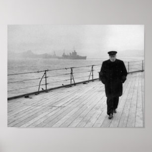 Winston Churchill på havet Poster