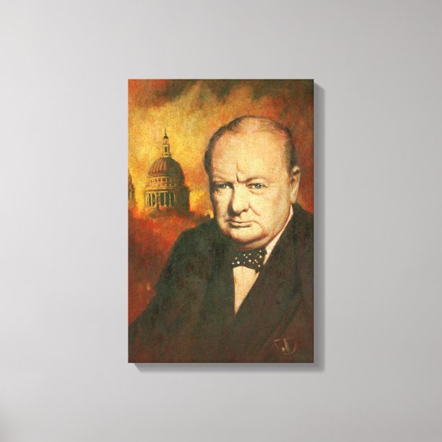 Winston Churchill Porträtt Canvas (Framsida)