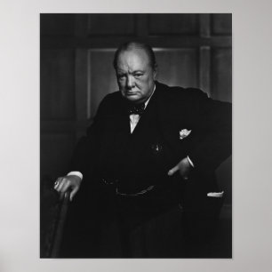 Winston Churchill porträtt - det ryta lejont Poster